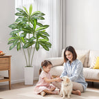 6ft Artificial Dracaena Tree Fake Plant With White Planter Indoor