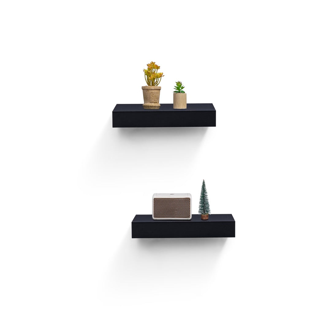 Floating Shelves  14.96 Wall Mounted Wood Shelves For Bathroom, Bedroom, Living Room, Kitchen, Hanging Shelf For Books Storage Decor With Invisible Brackets, Black